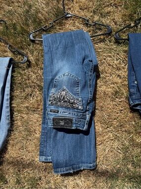 Miss Me Blue Bootcut Jeans with Embellished Back Pocket